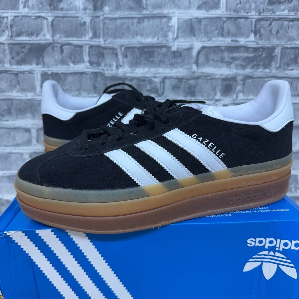 Adidas Gazelle Bold Black White Gum Triple Stacked IE0876 Womens Size 9 New